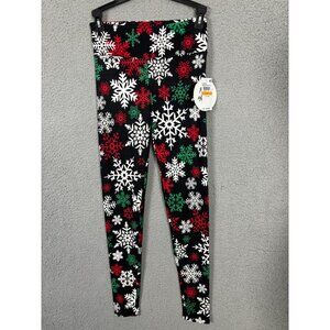 Planet Heart Juniors' Ugly Xmas Leggings Snowflake Print Multicolor Small NWT's